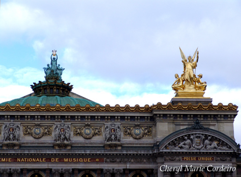 Top of the Opera Garnier or Palais Garnier in Paris, France