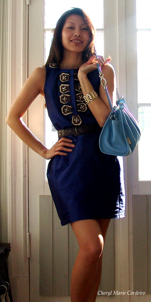 Cheryl Marie Cordeiro, Tods blue bag, Love Label dress Cheryl Marie Cordeiro, Tods blue bag, Love Label dress