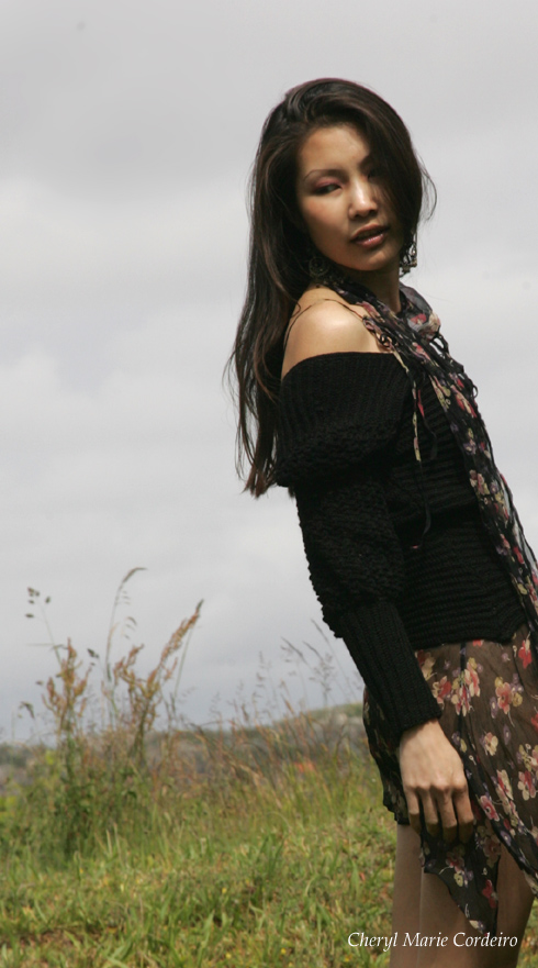Cheryl Marie Cordeiro-Nilsson in black crochet sweater