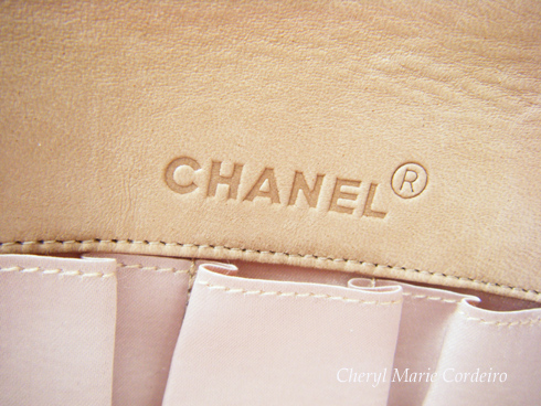 Chanel logo on the inside of the bag