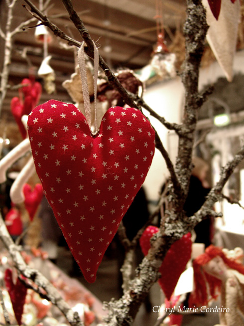 Cushion heart hanging, Kronhuset Christmas market Gothenburg 2009