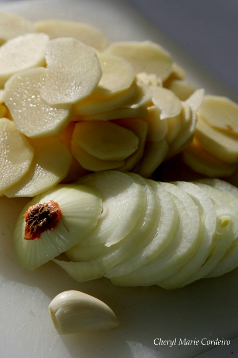Potatoes  and onions, Potato Gratin with Parmiggiano and Gorgonzola