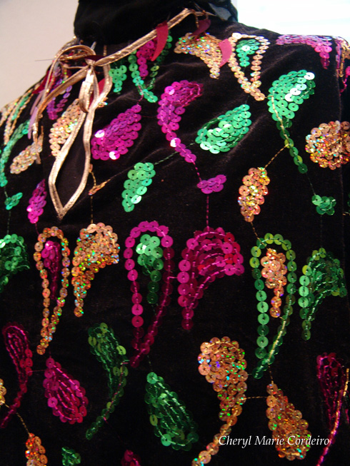 Sequin details, Iranian folkdress for New Year's
