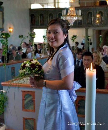 Maid of Honour dress, Styrsö wedding, Styrsö church, southern archipelago, Sweden.