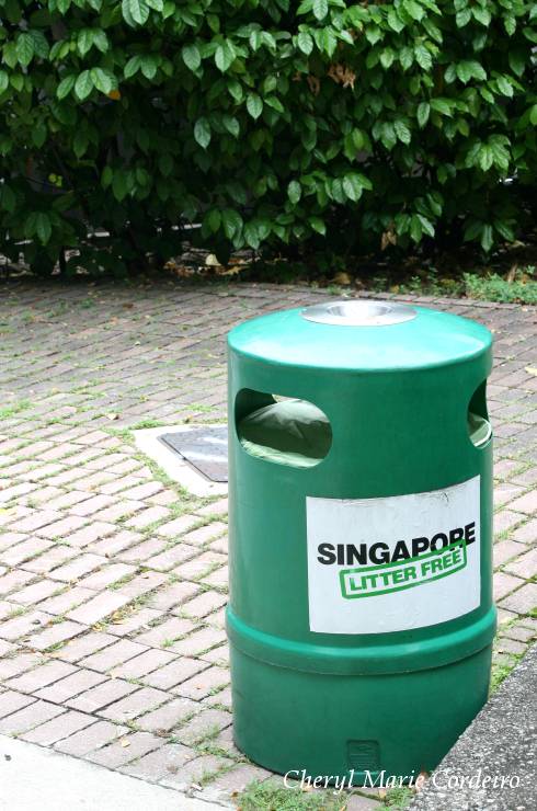 Litter free, public bin, Singapore.