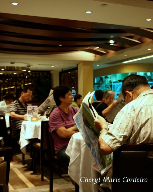 Morning crowd at New Star Restaurant, Hong Kong.