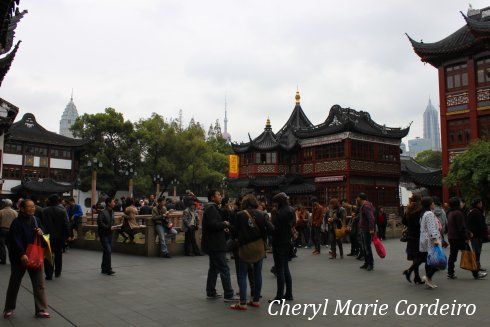 Skyline of old and new, Yuyuan, Shanghai 2011.