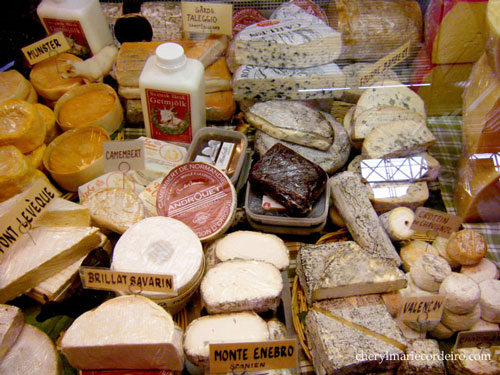 Selection of cheese at Saluhallarna, Sweden