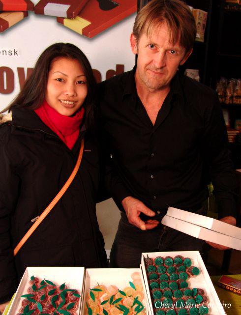 Cheryl Marie Cordeiro with Benny Eriksson of Beriksson Import and Chocolate, Sweden