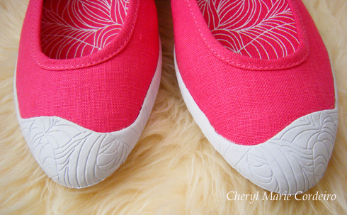 Patterns, La Agrade Lacoste, hot pink, cerise canvas shoes