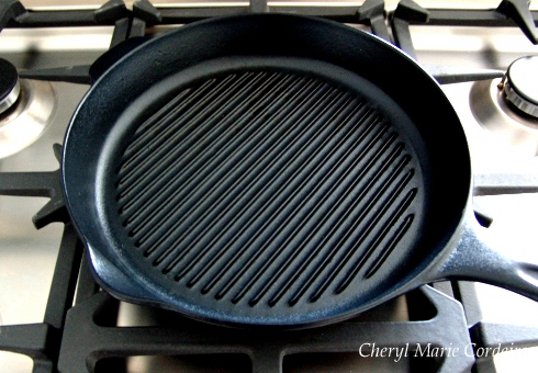 AGA cast iron grill pan. At Cheryl Marie Cordeiro