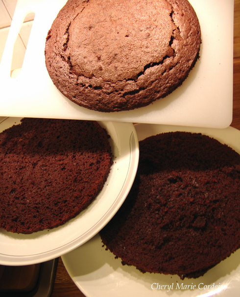 Chocolate cake, in three layers