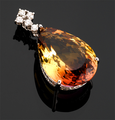 Golden topaz and diamond pendant, W.A. Bolin, Stockholm, Cheryl Marie Cordeiro