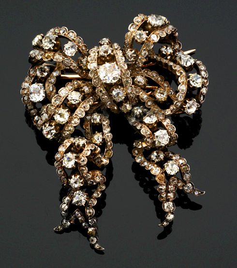 Rosecut diamond brooch in the form of a bow. French made, Ravaut, 15, rue de la Paix, Paris. W.A. Bolin, Cheryl Marie Cordeiro