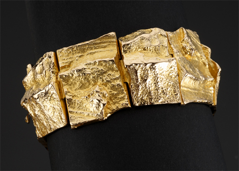 Gold bracelet, Golden Stream, Signed Björn, stamped LAPPONIA 1973. W.A. Bolin, Cheryl Marie Cordeiro
