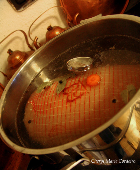 Boneless gammon in pot, Swedish Christmas ham, julskinka
