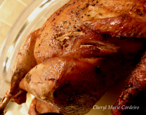 Roast turkey, done at around 85 C on the inside