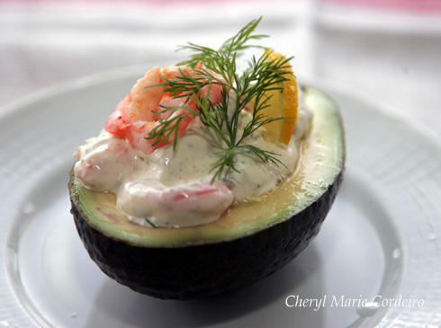Avocado with shrimp entrée, Cheryl Marie Cordeiro
