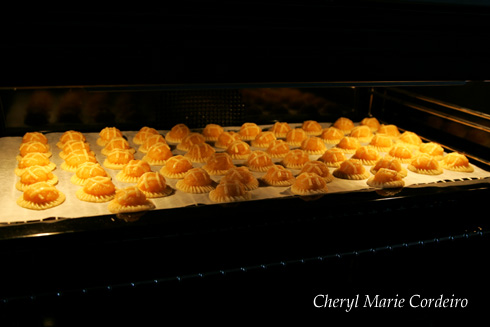 Pineapple tarts baking, Singapore style