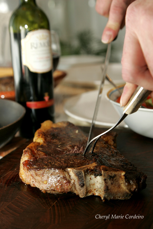 T-bone steak cooked in the style of bistecca all fiorentino, Sweden