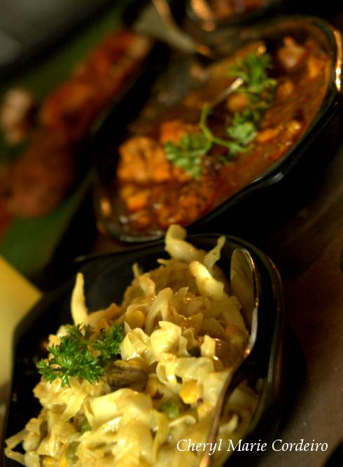 Curried cabbage, Muthu's Curry in Singapore.