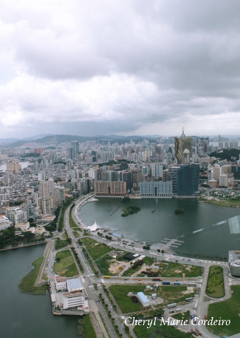 Top view, 360 Cafe, Macau Sky Tower revolving restaurant.