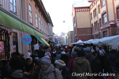 Crowd at Haga julmarknad 2010.