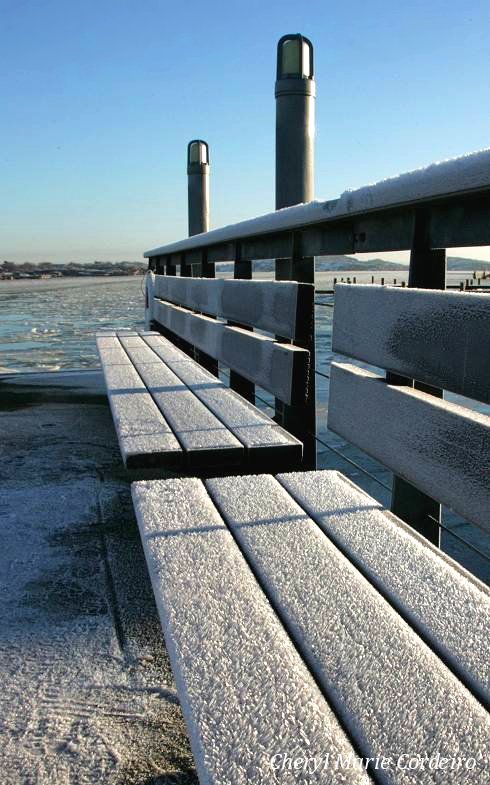 Dockside seats, Swedish westcoast in January.