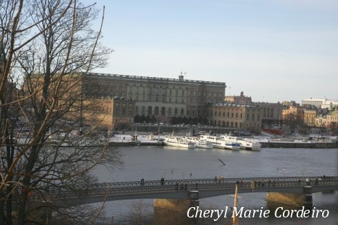 Wintry view of Stockholm from the East Asian Museum, Stockholm.