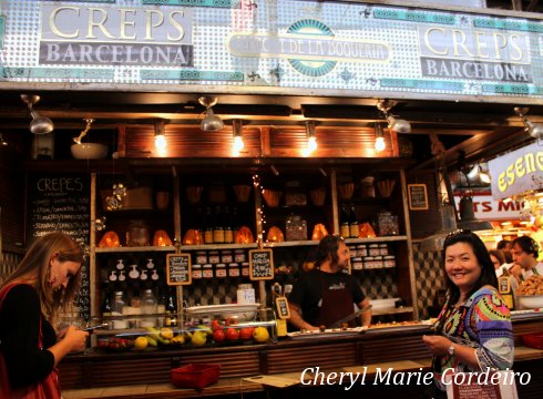 Creps Barcelona, Boqueria market in Barcelona.